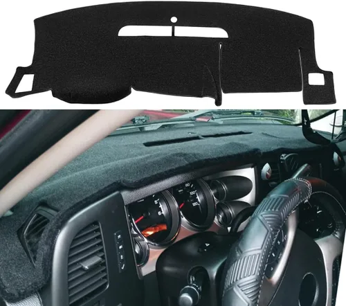 Vista 17 de Cubierta de tablero compatible con Chevy Chevrolet Silverado 1500 LT/WT 2500HD 3500HD 2007-2013, alfombra de tablero de GMC Sierra 2007-2013