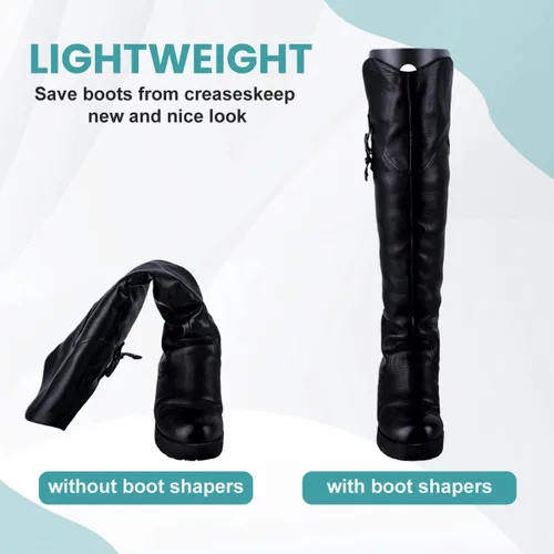 Vista 4 de Insertos moldeadores de botas (2 pares, 4 hojas) para botas altas, soportes de árbol de zapatos de 14 pulgadas de grosor para hombres y mujeres