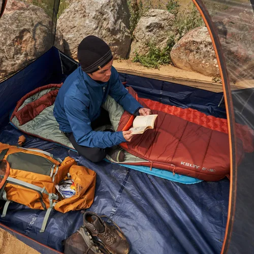 Vista 17 de Kelty Cosmic Synthetic Fill - Saco de dormir de 0 grados para mochilero, regular – correas de compresión, saco de cosas incluido Backpacking
