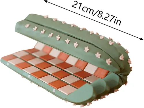 Vista 2 de Cactichess - Juego de ajedrez de cactus enrollable avanzado, tablero de ajedrez con temática de cactus, juego de ajedrez portátil impreso en 3D