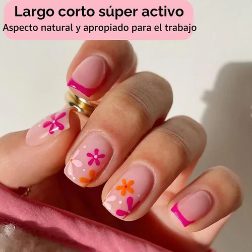Vista 2 de Puntas de Uñas Cuadradas Extra Cortas, SINOKAME Ajuste Más Amplio Uñas Postizas Cuadradas Cortas Transparentes de Presión, Extensiones de Uñas