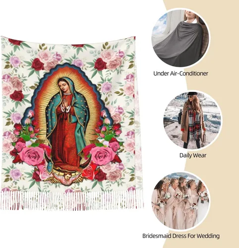 Vista 8 de LGNACELEE Bufanda de manta virgen para mujer, chales para regalos