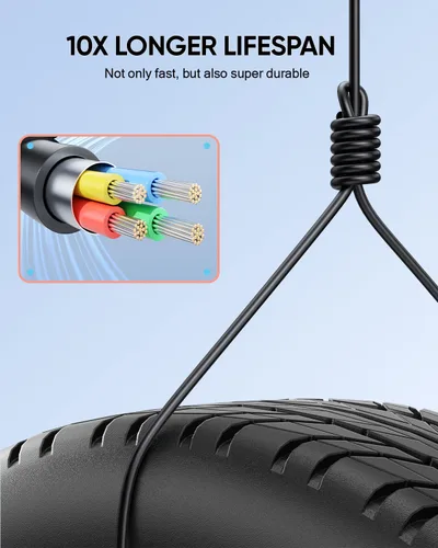 Vista 6 de (9.8FT) Switch 2 Charging Cable - for Nintendo Switch 2 AC Power Adapter, 60W Switch 2 Charger Power Cord Extra Long , Support 4K TV Dock Mode