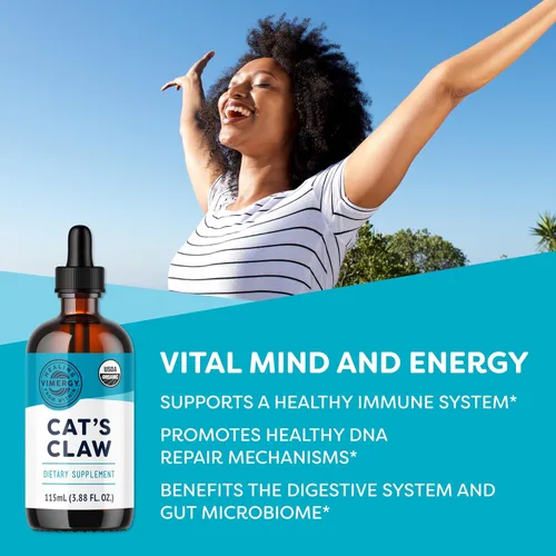 Vista 2 de Vimergy Inmunidad líquida de garra de gato, orgánica, vegana, 3.9 fl oz, 57
