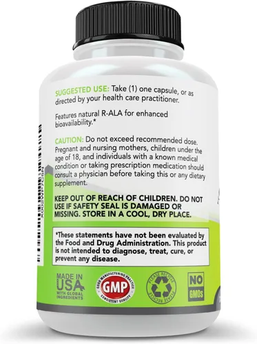 Vista 7 de Simply Nature's Pure - Ácido alfa lipoico 600 mg, 120 cápsulas vegetarianas, RLA R-LA R-lipoico S-lipoico, ALA, ácido tióctico, 4 meses de suministro