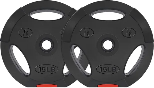 Vista 7 de Signature Fitness Vinyl Standard Plate Weight Plate for Strength Training and Weightlifting, Multiple Sizes
