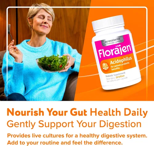 Vista 6 de Florajen Probióticos Acidophilus, salud intestinal, salud vaginal y suplemento de apoyo inmunológico, alivio del estreñimiento y la hinchazón