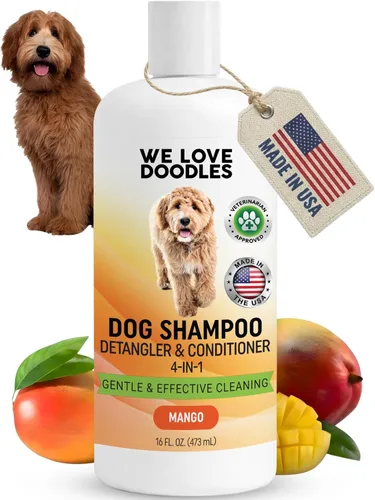 Vista 12 de Champú, acondicionador y desenredante para perros, el mejor champú para pelo de mascotas, hipoalergénico, sin lágrimas, piel sensible para cachorros