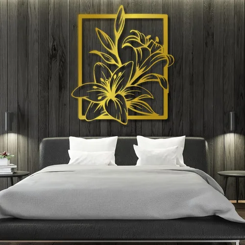 Vista 5 de Fayholy Decoración de pared de flores de metal, arte de pared de metal, letrero floral, decoración de pared de metal, decoración de lirio