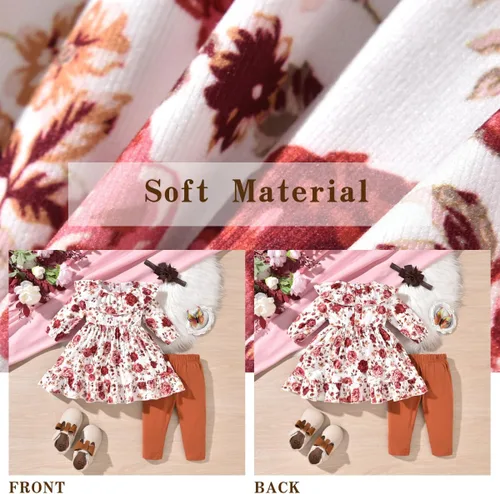 Vista 5 de Aalizzwell Conjunto de leggings de vestir para bebés y niñas