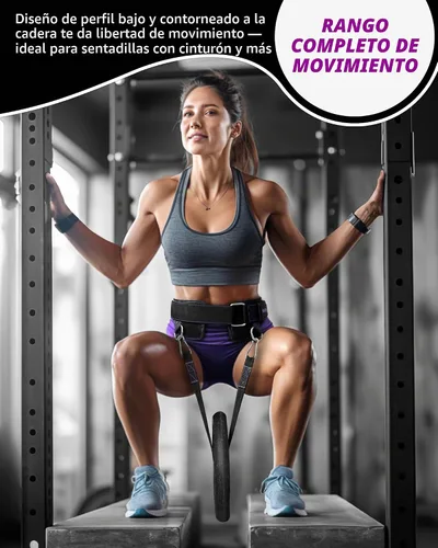 Vista 4 de THEFITGUY Cinturón de inmersión con peso para mujer, para dominadas, inmersiones y sentadillas, ajuste sin pellizcos, hebilla antideslizante, negro