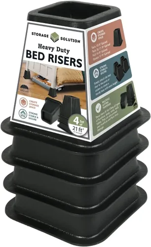 Vista 5 de J&V TEXTILES Elevadores para muebles de cama, elevadores resistentes de 6 pulgadas para sofá y mesa, soporta hasta 1,300 libras