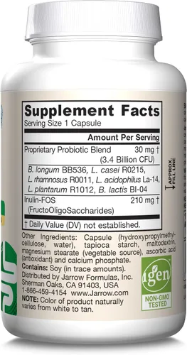 Vista 10 de Jarrow Formulas Jarro-Dophilus + FOS - 3.4 mil millones de UFC por porción - Suplemento prebiótico y probióticos para apoyo inmunológico e