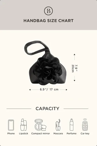 Vista 7 de BABEYOND Bolsos de mano para mujer, bolsos de noche de satén con flores, bolso de pulsera elegante para fiestas, uso diario, boda