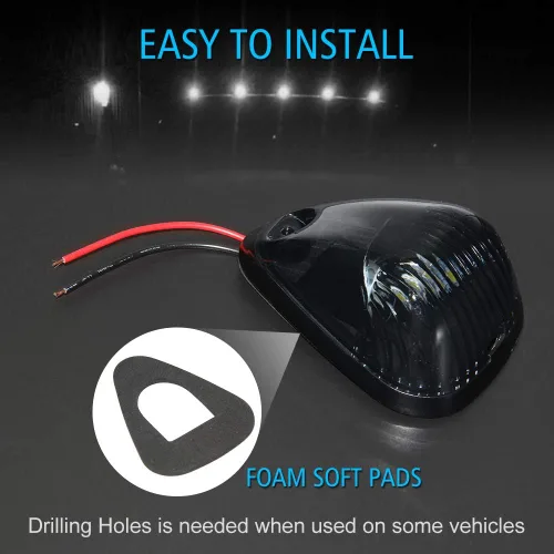 Vista 4 de Luces LED de cabina marcadoras para techo superior, 5 unidades, luz blanca ahumada, 5 bombillas LED, repuesto para Fo-rd F150 F250 F350 F450 F550