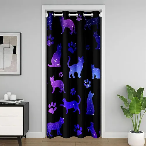 Vista 7 de Erosebridal Highland - Cortina opaca para puerta de vaca, con diseño de rosas para niños, niñas, niños, con animales salvajes del oeste