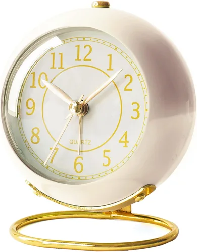 Vista 11 de AYRELY® Relojes Despertadores de Escritorio a Batería con Luz, Reloj Analógico Pequeño Retro Silencioso Sin Tictac, Reloj de Mesa Fuerte para Mesita
