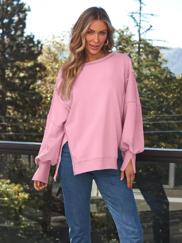 Vista 2 de Trendy Queen Sudaderas de cuello redondo de gran tamaño para mujer, ropa de otoño, a la moda, ropa de invierno Y2K para adolescentes y niñas