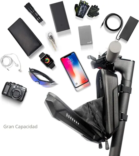 Vista 5 de Epessa Bolsa Universal para Scooter, Bolsa de Manillar de Scooter EVA, Bolsas Delanteras Impermeables para Scooters para Llevar Cargador