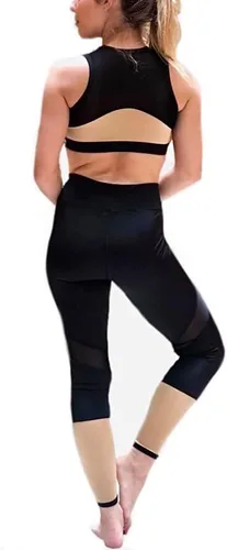 Vista 2 de Conjunto de 2 piezas de ejercicio para mujer, leggings de cintura alta y brazier deportivo, conjunto de yoga