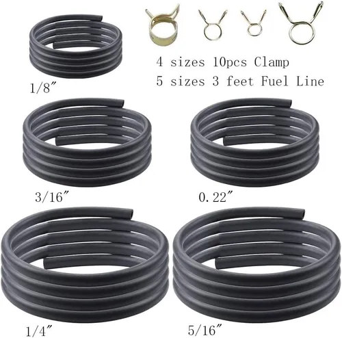 Vista 2 de Manguera de tubo de gasolina de 3 pies de 1/8 pulgadas, 3/16 pulgadas, 0.22 pulgadas, 1/4 pulgadas, 5/16 pulgadas, diámetro interior, compatible