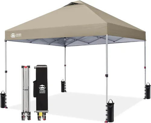 Vista 20 de CROWN SHADES Toldo desplegable de 8 x 8 pulgadas, tienda de campaña de playa con instalación CenterLok de un empuje, parasol fácil para exteriores