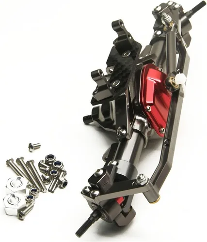 Vista 3 de Juego de ejes delanteros y traseros de aluminio CNC para 1/10 SCX10 RC Crawler Axial Heavy Duty Version (Titanio)