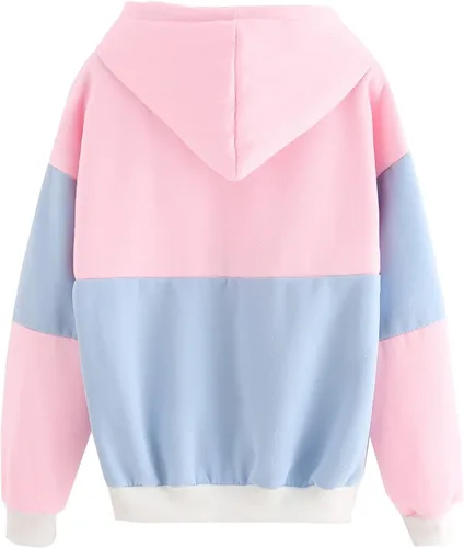 Vista 2 de SweatyRocks Sudadera con capucha de forro polar de manga larga con bolsillos para mujer