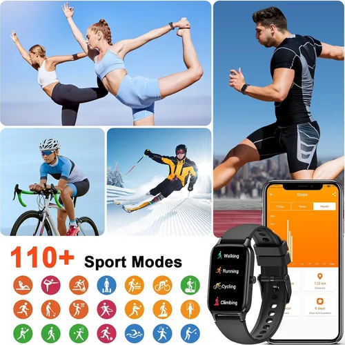Vista 6 de Reloj inteligente para hombres y mujeres (respuesta/hacer llamadas), 2025 rastreador de actividad de fitness de 1.57 pulgadas, reloj inteligente