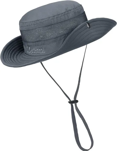 Vista 12 de Sombrero de sol de ala ancha UPF50 con cordón ajustable de protección para pescador unisex para exteriores, playa, senderismo Beige