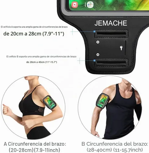 Vista 4 de Brazalete de running para Samsung Galaxy A57 A56 A55 A54 (negro)