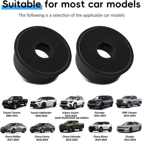 Vista 4 de Auovo Espaciador de repuesto para portavasos de 2.75 pulgadas, apto para Chevy Camry, accesorios de silicona, soporte para tazas, elevador