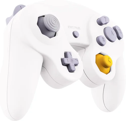 Vista 7 de eXtremeRate Placa trasera blanca para Nintendo Gamecube Controller, cubierta de repuesto de agarre suave al tacto con botones para Nintendo Gamecube