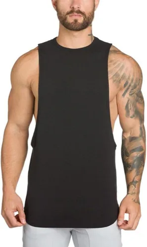 Vista 2 de Camiseta de tirantes para hombre, corte muscular, lados abiertos, culturismo, gimnasio, entrenamiento, Stringer
