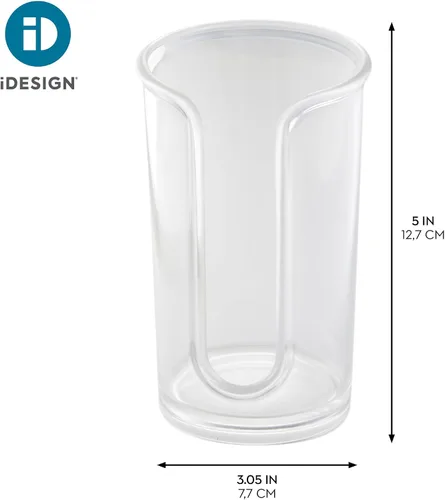 Vista 2 de InterDesign - despachador de almohadillas de algodón para cosméticos, transparente Cosmetic Dispenser for Cotton Rounds