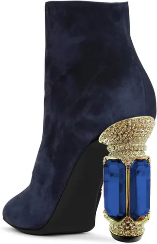 Vista 38 de FSJ Botas de tacón alto con punta puntiaguda para mujer, con tacón alto, con cremallera lateral brillante, estilo casual, para uso diario, zapatos