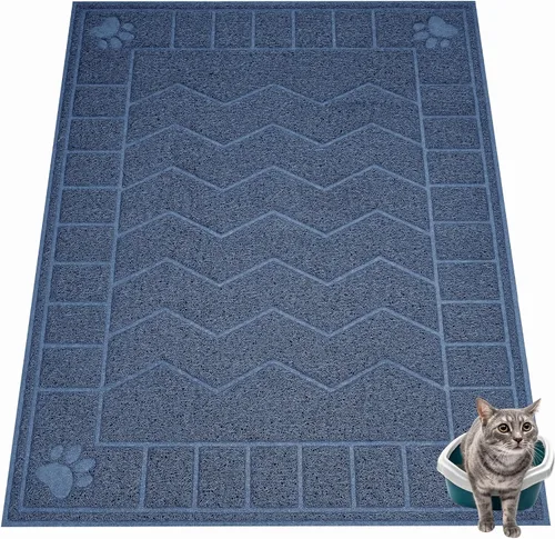 Vista 14 de Alfombrilla para Arena de Gatos, Alfombrilla Atrapa Arena Suave para las Patas de Gatitos, 35" x 24" Alfombrilla para Caja de Arena de Gatitos