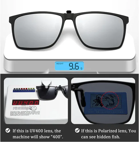 Vista 5 de Gafas de sol polarizadas con clip para hombres y mujeres con más de prescripción FF6002