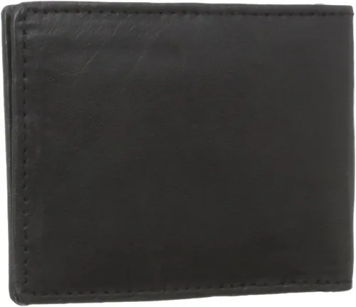 Vista 2 de Leatherboss - Cartera con clip para dinero, con ventana de identificación exterior, color negro, Negro