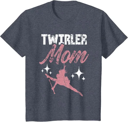 Vista 13 de Twirler Mom Baton Madre Majorette Funny Gymnastic Twirling T-Shirt Negro