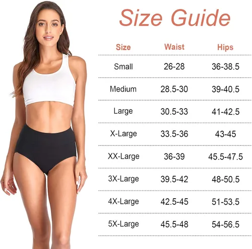 Vista 6 de K-CHEONY Women's Underwear, High Waist Cotton Breathable Full Coverage Panties Brief Multipack Regular and Plus