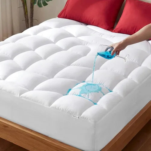 Vista 13 de Unikome Protector de colchón impermeable tamaño individual, funda de cama de microfibra suave y transpirable con bolsillo profundo