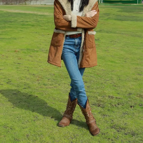 Vista 8 de SheSole Botas vaqueras con punta cuadrada para mujer, estilo vaquero, pantorrilla ancha, zapatos occidentales a la moda