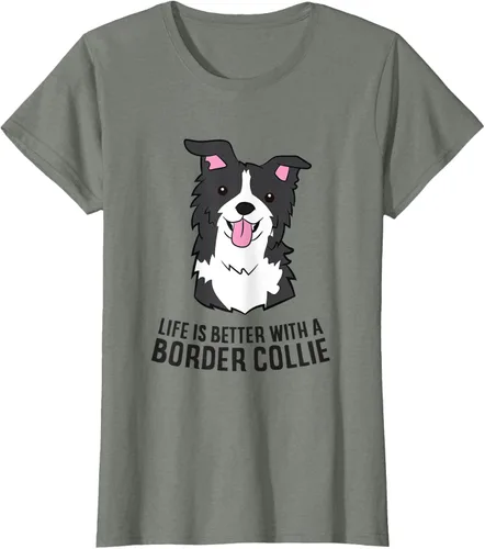 Vista 12 de Camiseta Border Collie Owner Life Is Better With a Border Collie Dog, Blanco, S
