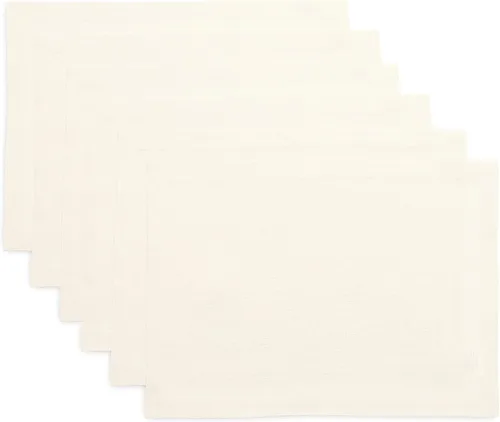 Vista 162 de Solino Home Juego de 4 manteles individuales blancos de 100 % lino puro de 14 x 14 pulgadas para invierno, San Valentín, primavera, Pascua, Fete