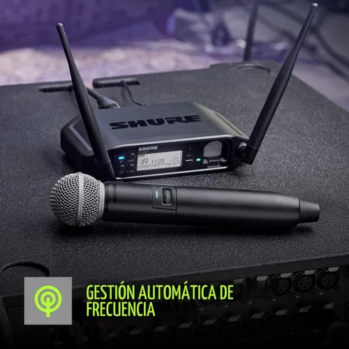 Vista 3 de Shure GLXD24R+/B58 Sistema de Micrófono Inalámbrico Digital Profesional de Banda Dual – Duración de Batería de 12 Horas, Alcance de 100 pies