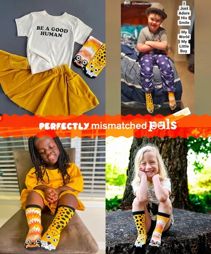 Vista 4 de Pals Originals - Calcetines para niños - Calcetines locos y discretos para niños y niñas - Calcetines de algodón elásticos acogedores - Pares