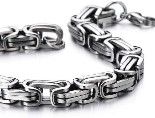 Vista 4 de COOLSTEELANDBEYOND Mens Women New Stainless Steel Braided Link Bracelet Polished
