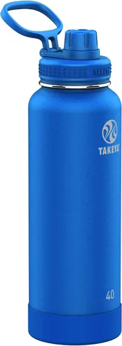 Vista 6 de Takeya Actives Botella de agua con tapa de boquilla, botella con doble aislamiento de acero inoxidable, apta para lavavajillas y sin BPA, botella