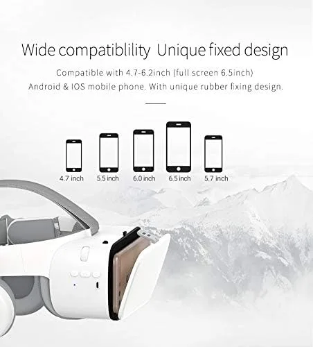 Vista 5 de LONGLU VR Headset for iPhone Android Phones 3D Virtual Reality Wireless Bluetooth Glasses Goggles with Remote Controller for Play Game Watching